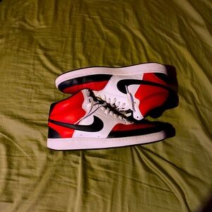 Nike Court Vision Mids! They are laced up and really comfy shoes! Good shoes!